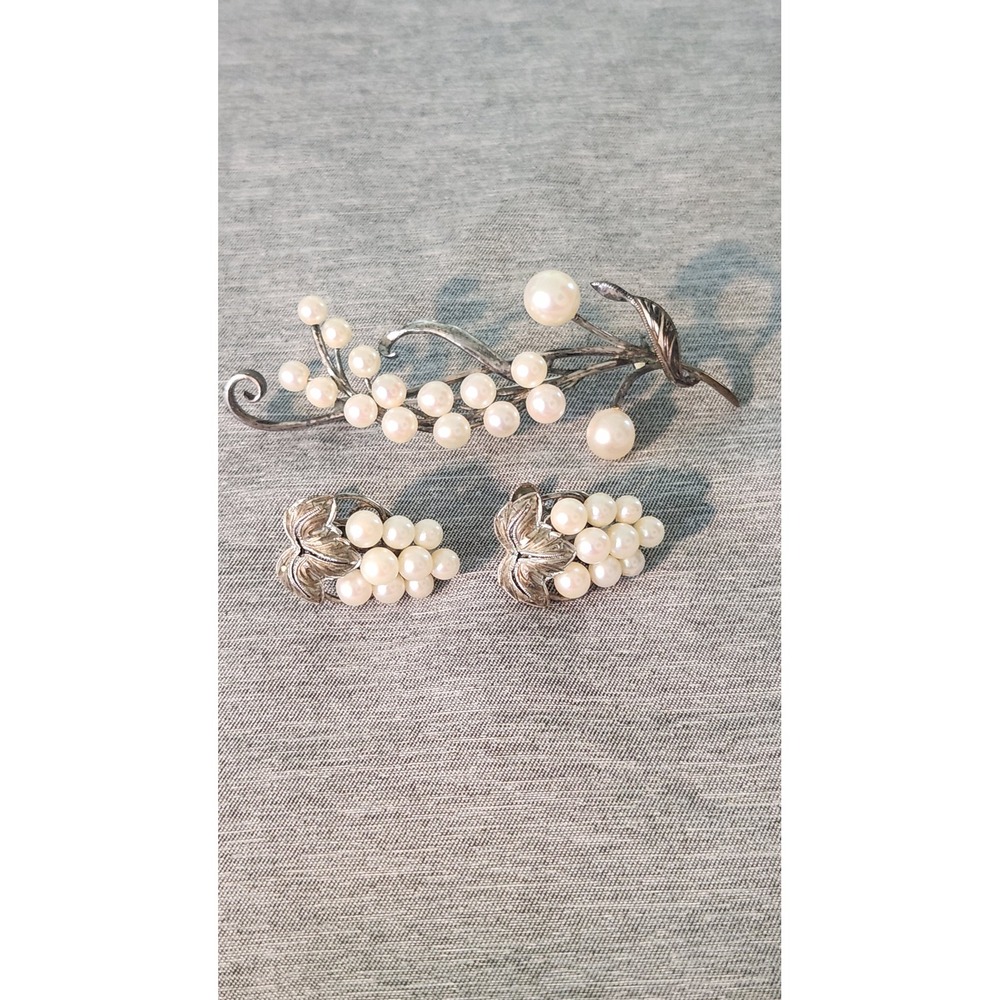 Grandmother's Brooch (Caribe Sterling) And Earring Set (Marked Silver)